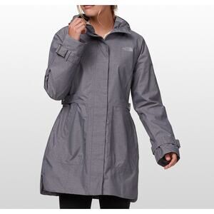 The North Face City Breeze Long Sleeve Trench Waterproof Coat Gray XS